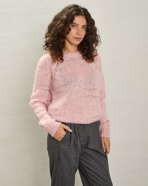 Pull en Mohair & Laine mélangés Maizy rose
