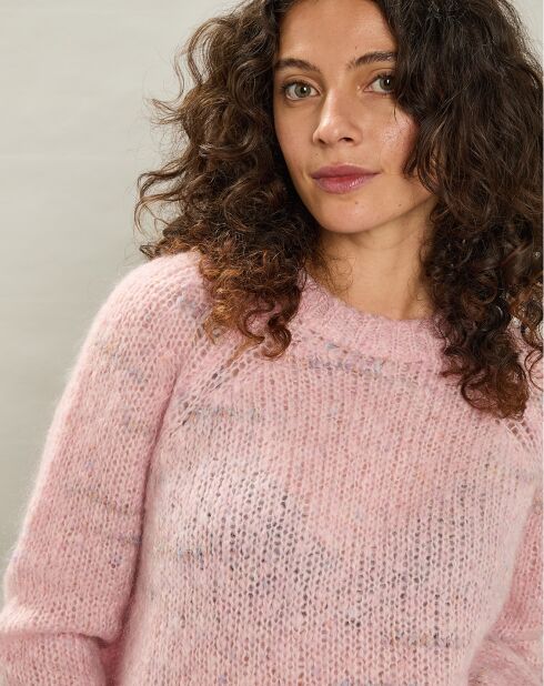 Pull en Mohair & Laine mélangés Maizy rose