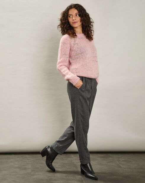 Pull en Mohair & Laine mélangés Maizy rose