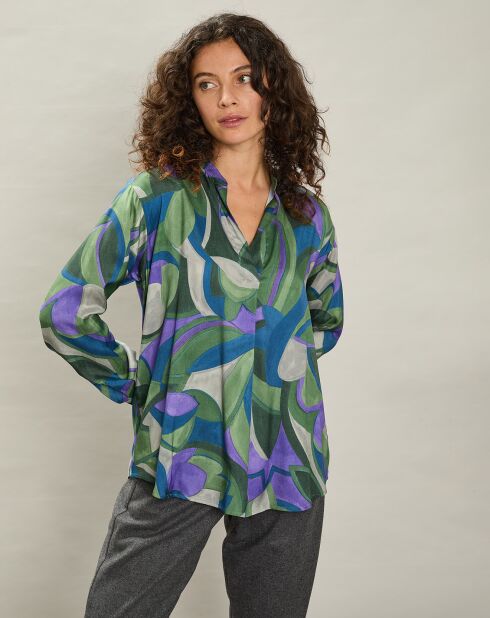 Blouse Canon gris/vert