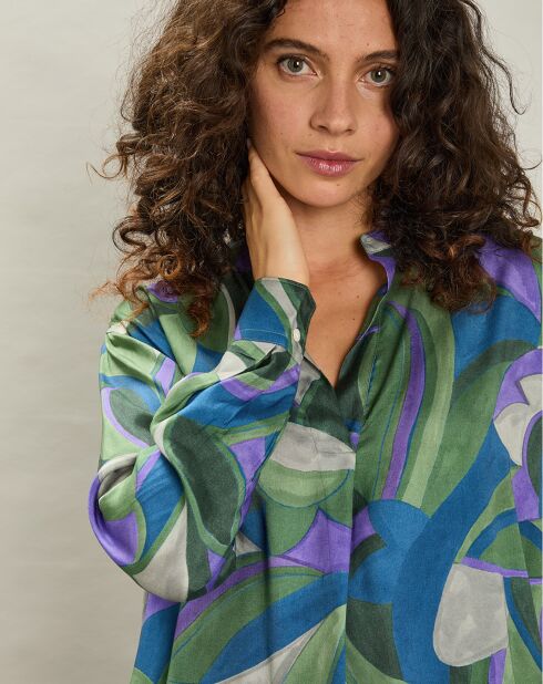 Blouse Canon gris/vert