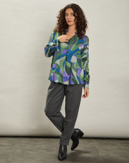Blouse Canon gris/vert