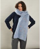 Écharpe en Mohair & Laine mélangés Mela bleue - 230x45 cm