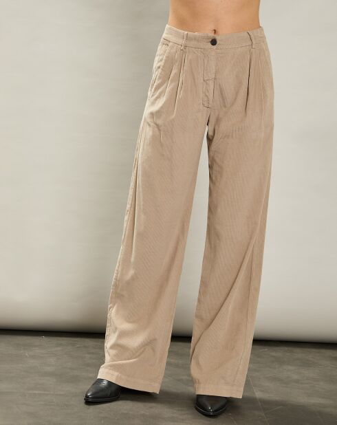 Pantalon en Velours côtelé Panache clay