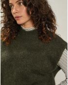 Pull en Alpaga mélangé Maori armée/doré