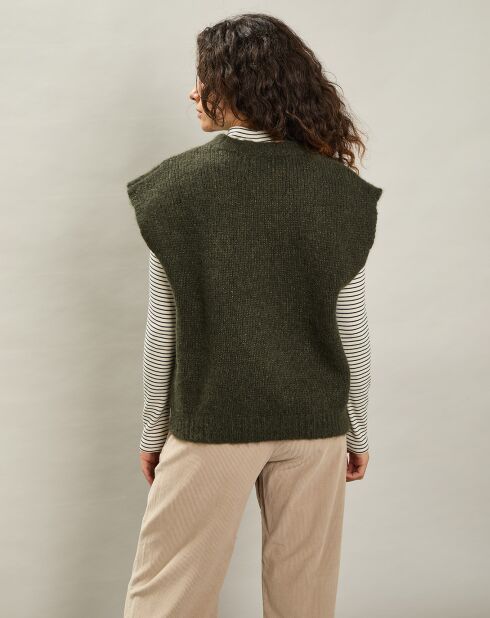 Pull en Alpaga mélangé Maori armée/doré