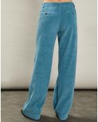 Pantalon en Velours côtelé Pandore bleu polaire