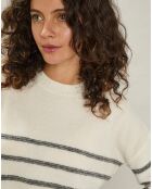 Pull en Alpaga & Laine mélangés Manta lait/charbon