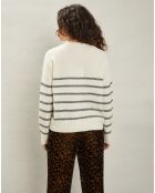 Pull en Alpaga & Laine mélangés Manta lait/charbon