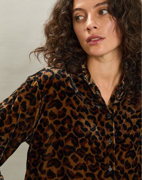 Chemise en Velours Cadix léopard