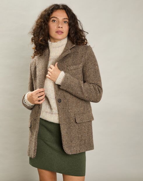 Veste en Laine mélangée Vittorio brun