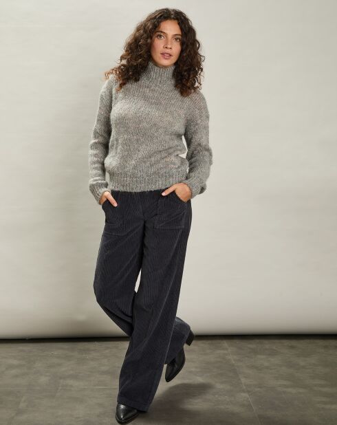 Pull en Mohair & Laine mélangés Mylor gris