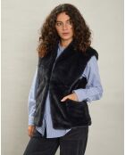 Gilet en Fausse Fourrure Vasco bleu marine foncé