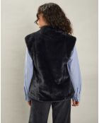 Gilet en Fausse Fourrure Vasco bleu marine foncé