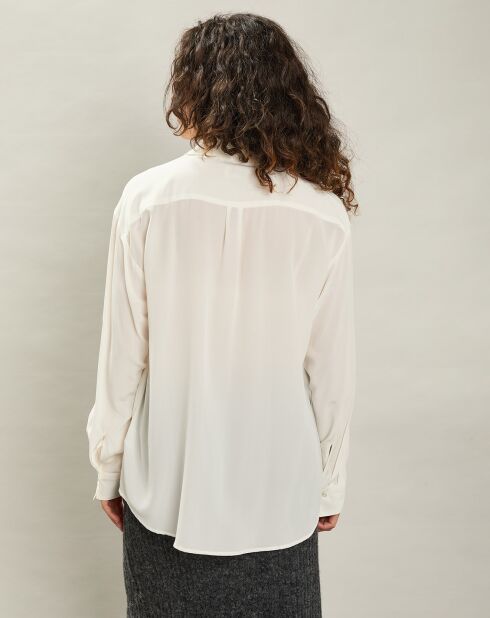 Chemise 100% Soie Cinéma blanc brut