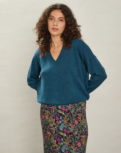 Pull en Laine & Cachemire Miju bleu polaire