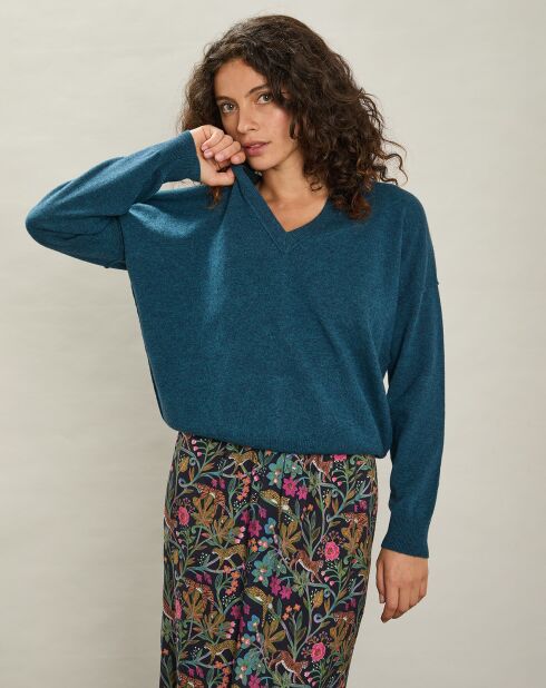 Pull en Laine & Cachemire Miju bleu polaire