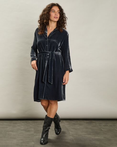 Robe en Velours Rosea grise
