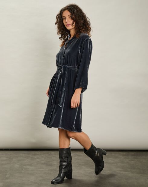 Robe en Velours Rosea grise