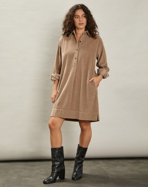 Robe en Velours côtelé Rodwell biscuit