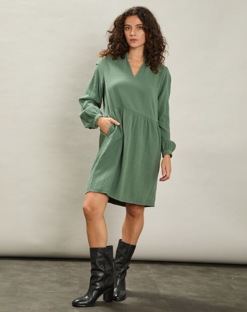 Robe en Gaze de Coton Rive fougère