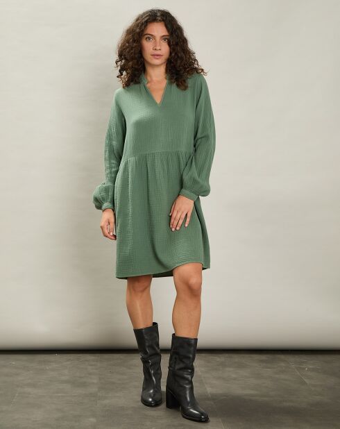 Robe en Gaze de Coton Rive fougère