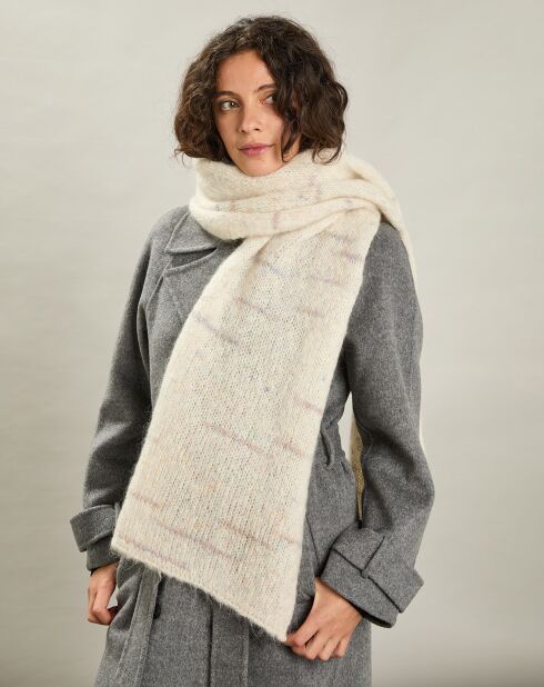Écharpe en Mohair & Laine mélangés Mela milk - 230x45 cm
