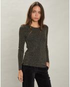 T-Shirt maille Taipei noir/doré