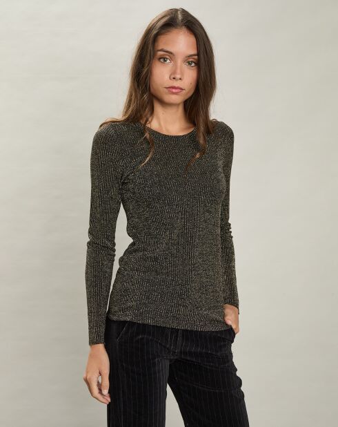 T-Shirt maille Taipei noir/doré