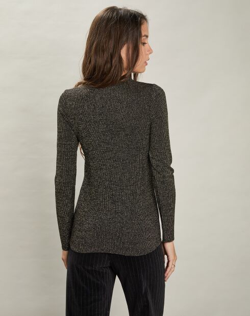 T-Shirt maille Taipei noir/doré