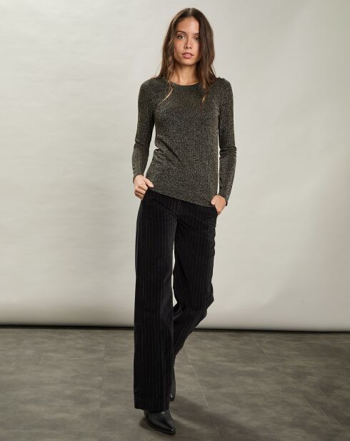 T-Shirt maille Taipei noir/doré