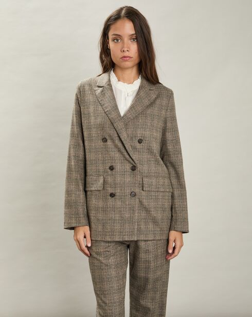 Veste en Laine mélangée Très beige/gris
