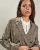 Veste en Laine mélangée Très beige/gris