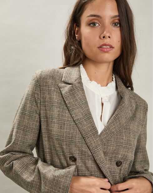 Veste en Laine mélangée Très beige/gris