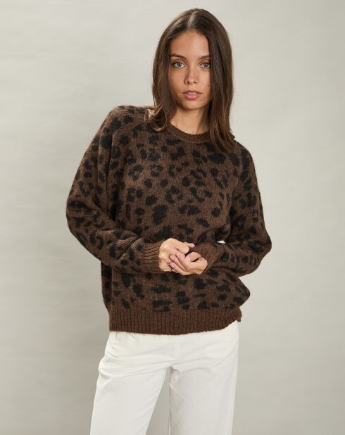 Pull en Alpaga mélangé Madoua marron/noir
