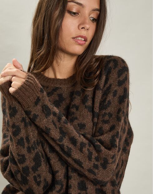 Pull en Alpaga mélangé Madoua marron/noir
