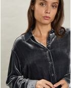 Chemise en Velours Cadix grise