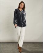 Chemise en Velours Cadix grise