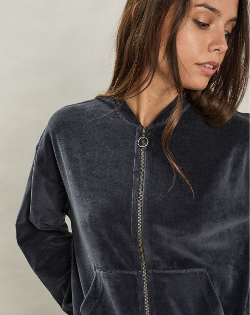 Veste en Velours Tatah charbon de bois