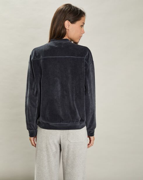 Veste en Velours Tatah charbon de bois