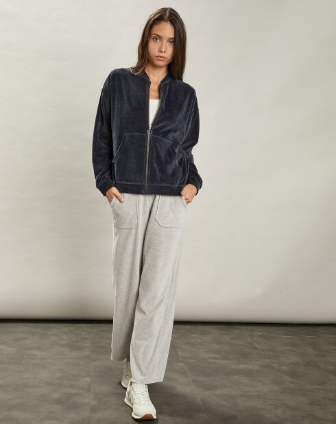 Veste en Velours Tatah charbon de bois