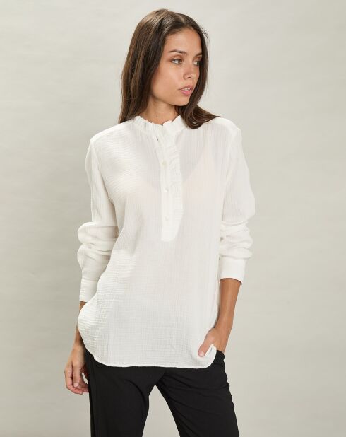 Blouse en Gaze de Coton Carmen milk