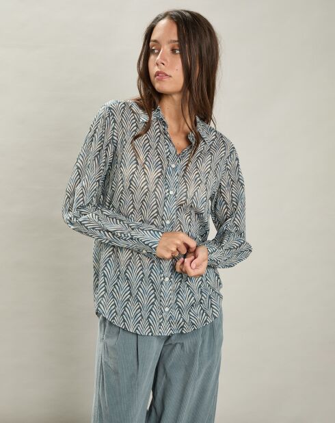 Chemise Coraz bleu argenté