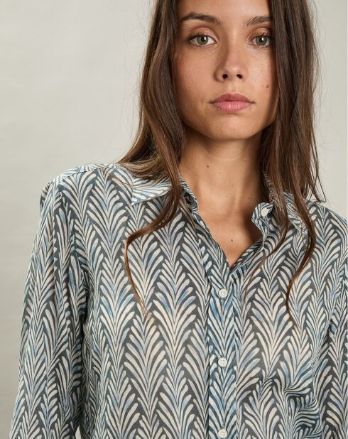 Chemise Coraz bleu argenté