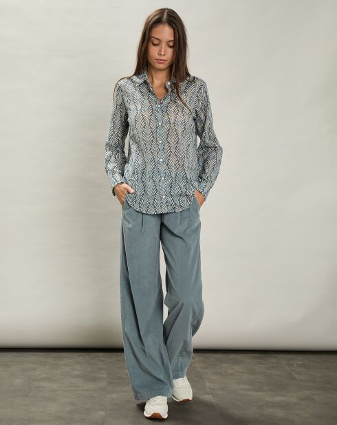 Chemise Coraz bleu argenté