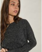 Pull en Alpaga & Laine mélangés Matrice charbon de bois