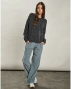 Pull en Alpaga & Laine mélangés Matrice charbon de bois