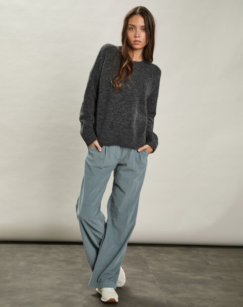 Pull en Alpaga & Laine mélangés Matrice charbon de bois