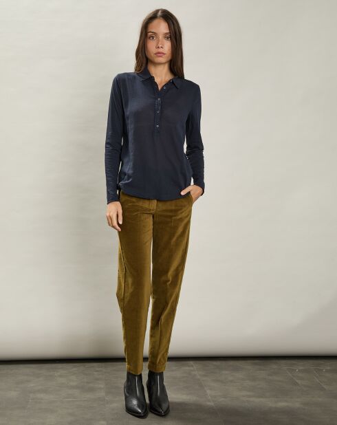 Pantalon en Velours Parfait mousse