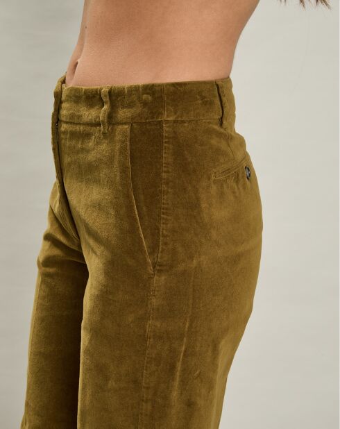 Pantalon en Velours Parfait mousse
